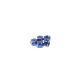 Hiro Seiko 3mm Alloy Nylon Nut  [Y-Blue] ( 5 pcs) / HS-69220