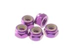Hiro Seiko 4mm Alloy Nylon Nut  [Purple] ( 5 pcs) / HS-69227