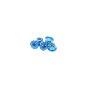 Hiro Seiko 3mm Alloy Flange Nylon Nut  [T-Blue] ( 5 pcs)...