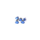 Hiro Seiko 4mm Alloy Flange Nylon Nut  [Y-Blue] ( 5 pcs) / HS-69244