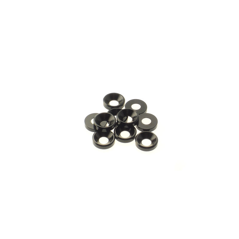 Hiro Seiko 4mm Alloy Countersunk Washer [Black] ( 10 pcs) / HS-69259