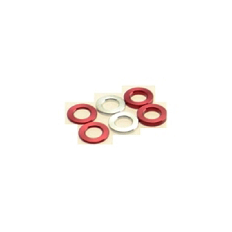 Hiro Seiko 3mm Alloy Spacer Set (0.5t/0.75t/1.0t) [Red] ( 6 pcs (2 pcs each)) / HS-69447