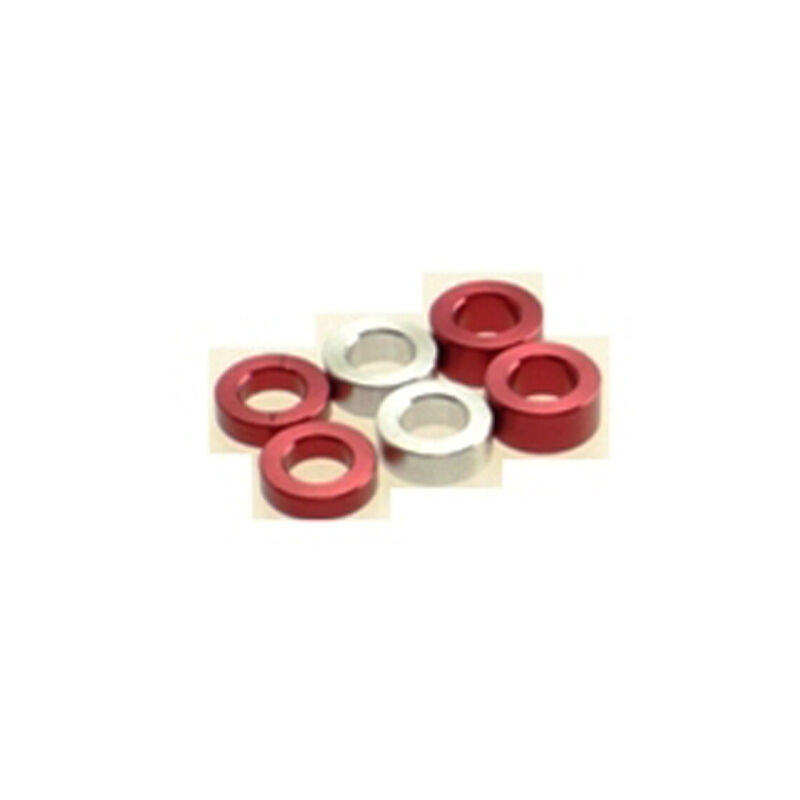 Hiro Seiko 3mm Alloy Spacer Set (1.5t/2.0t/2.5t) [Red] ( 6 pcs (2 pcs each)) / HS-69454