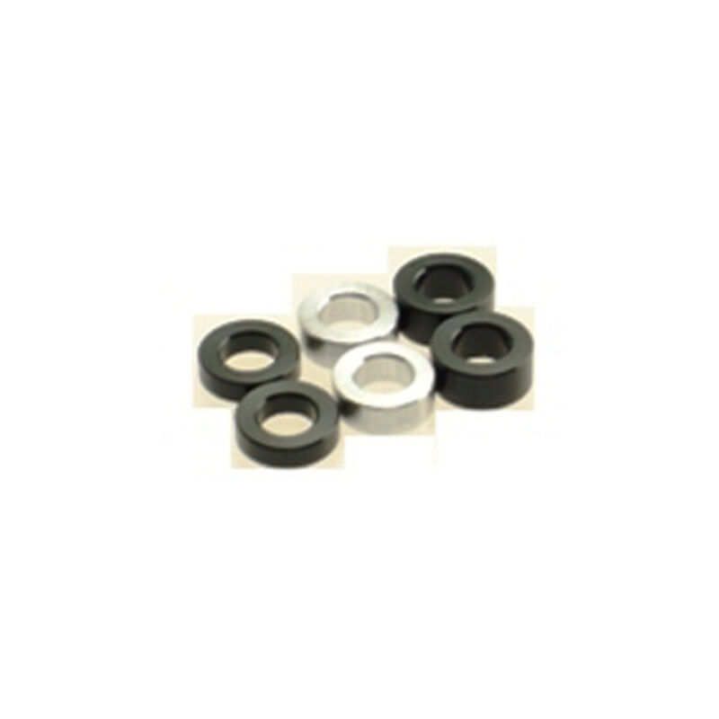 Hiro Seiko 3mm Alloy Spacer Set (1.5t/2.0t/2.5t)  [Black] ( 6 pcs (2 pcs each)) / HS-69459