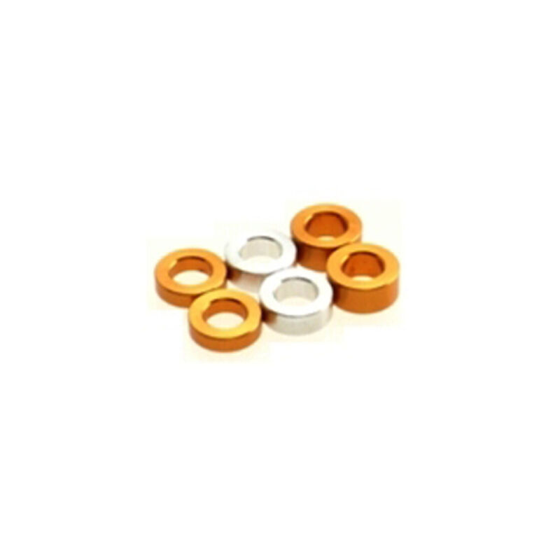 Hiro Seiko 3mm Alloy Spacer Set (1.5t/2.0t/2.5t) [Orange] ( 6 pcs (2 pcs each)) / HS-69460