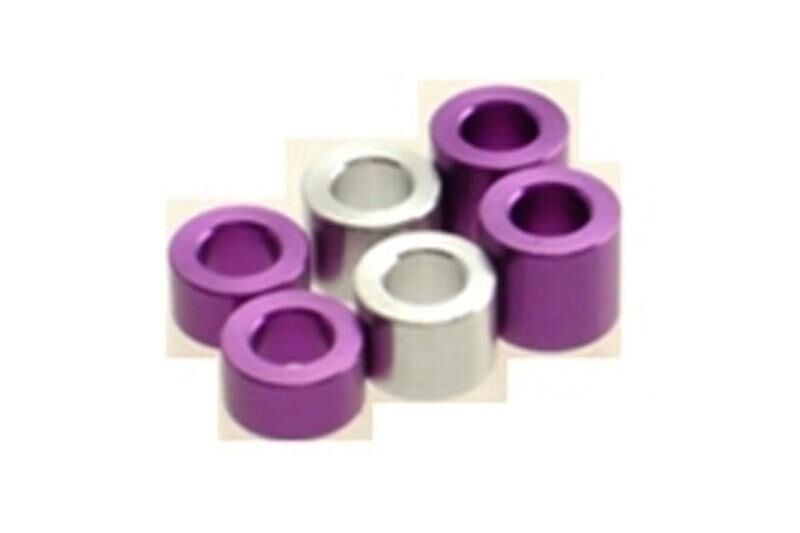 Hiro Seiko 3mm Alloy Spacer Set (3.0t/4.0t/5.0t)  [Purple] ( 6 pcs (2 pcs each)) / HS-69465