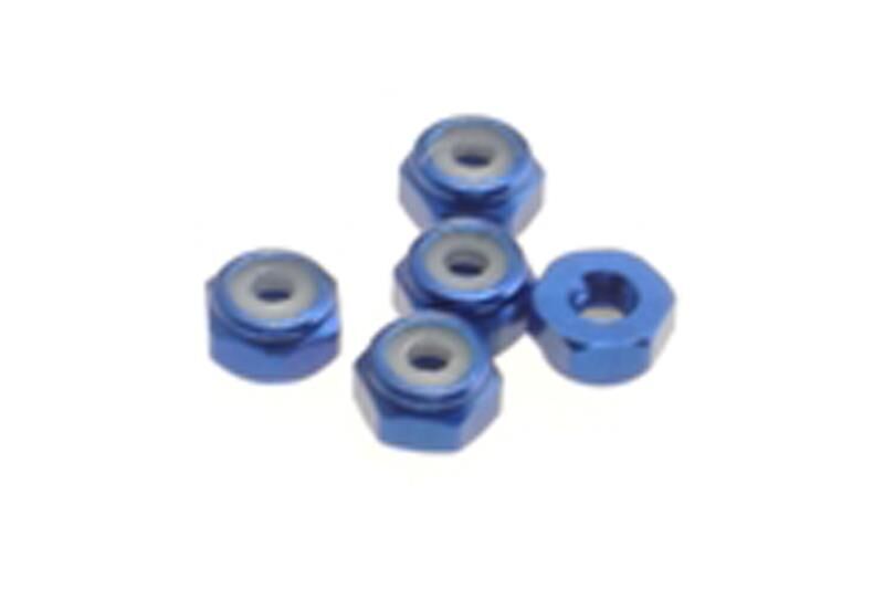 Hiro Seiko 2mm Alloy Nylon Nut (S_Size)  [Y-Blue] ( 5 pcs) / HS-69542