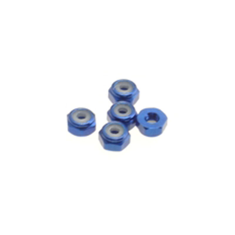 Hiro Seiko 2mm Alloy Nylon Nut (S_Size)  [Y-Blue] ( 5 pcs) / HS-69542