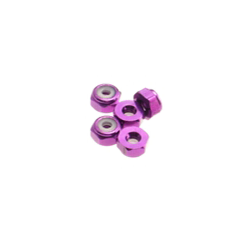 Hiro Seiko 2mm Alloy Nylon Nut (S_Size)  [Pruple] ( 5 pcs) / HS-69543