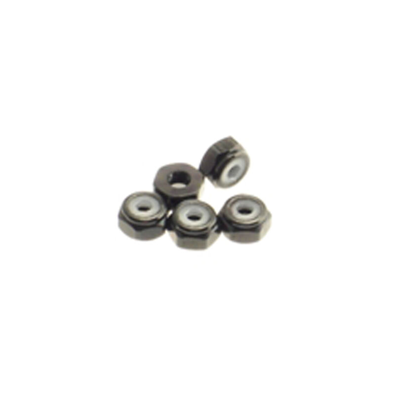 Hiro Seiko 2mm Alloy Nylon Nut (S_Size) [Black] ( 5 pcs) / HS-69545