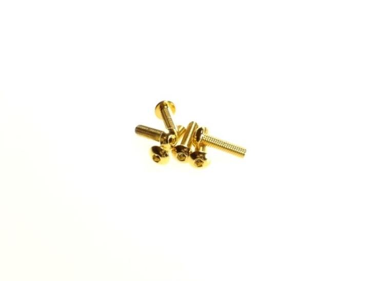 Hiro Seiko Hex Socket Button Head Screw M3x8  [24K_Gold] ( 6 pcs) / HS-69569