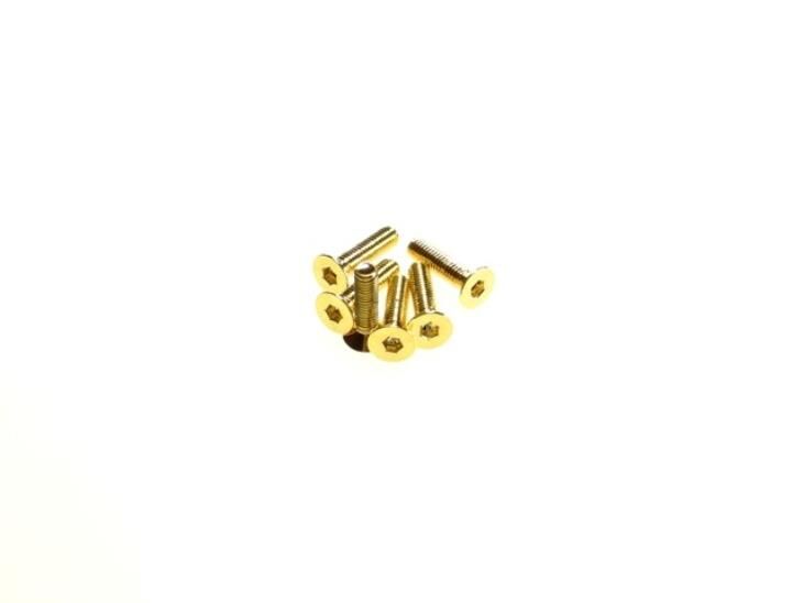 Hiro Seiko Hex Socket Flat Head Screw M3x6  [24K_Gold] ( 6 pcs) / HS-69576