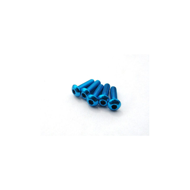 Hiro Seiko Alloy Hex Socket Button Head Screw M3x6 [T-Blue] ( 5 pcs) / HS-69619