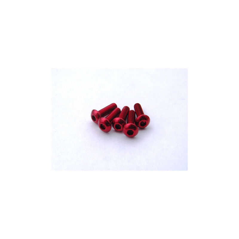 Hiro Seiko Alloy Hex Socket Button Head Screw M3x10 [Red] ( 5 pcs) / HS-69629