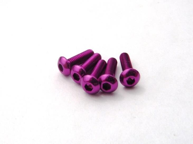 Hiro Seiko Alloy Hex Socket Button Head Screw M3x12  [Purple] ( 5 pcs) / HS-69634