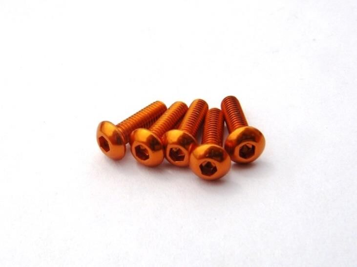 Hiro Seiko Alloy Hex Socket Button Head Screw M3x6  [Orange] ( 5 pcs) / HS-69635