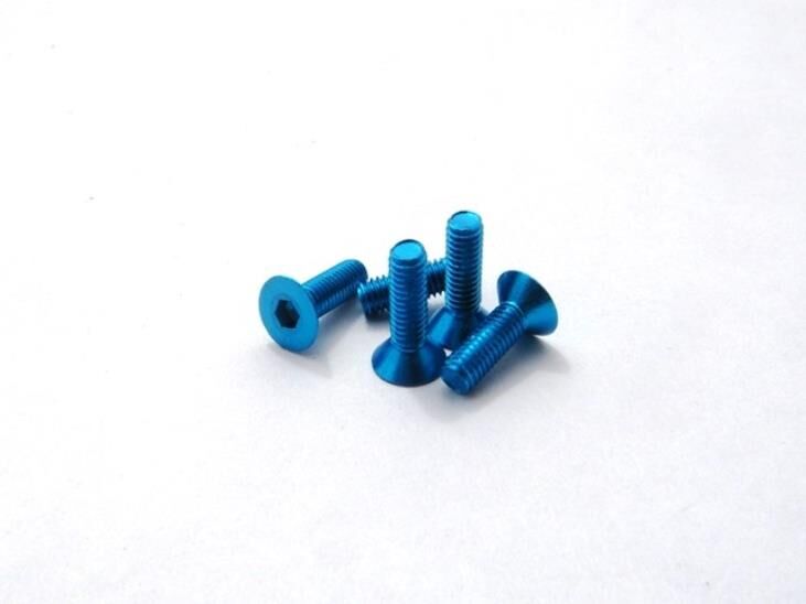 Hiro Seiko Alloy Hex Socket Flat Head Screw M3x12  [T-Blue] ( 5 pcs) / HS-69642
