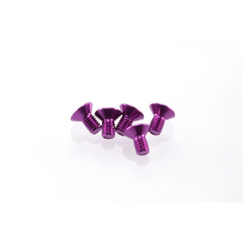 Hiro Seiko Alloy Hex Socket Flat Head Screw M3x6  [Purple] ( 5 pcs) / HS-69651