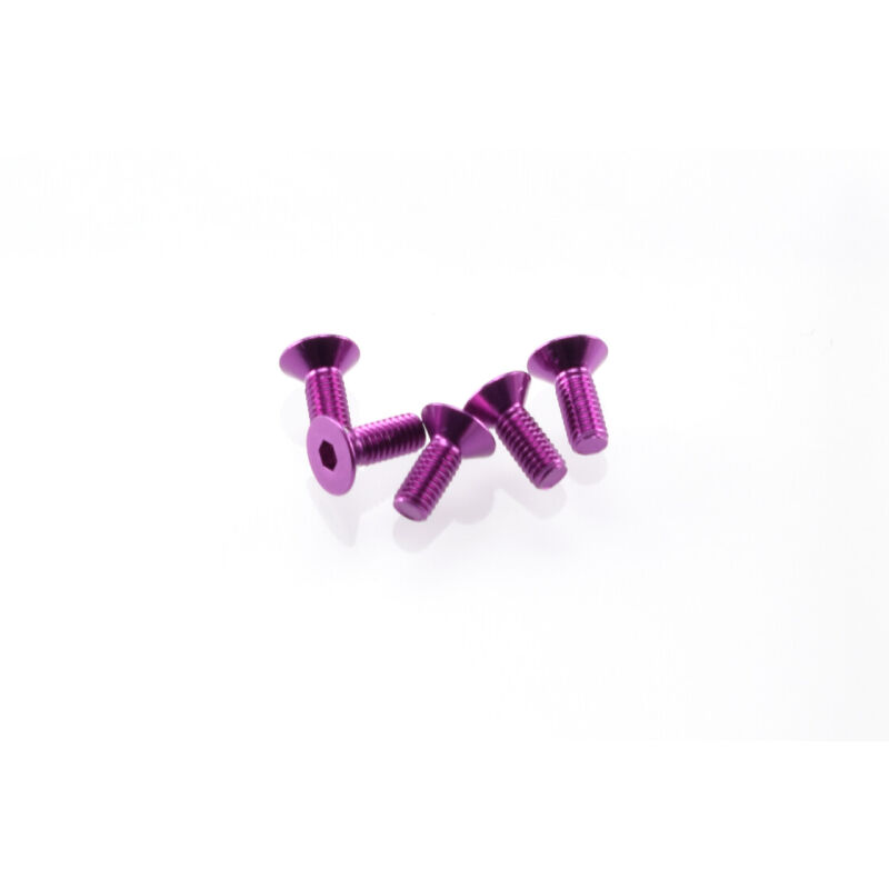 Hiro Seiko Alloy Hex Socket Flat Head Screw M3x8 [Purple] ( 5 pcs) / HS-69652