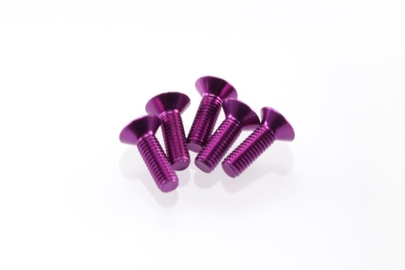 Hiro Seiko Alloy Hex Socket Flat Head Screw M3x10  [Purple] ( 5 pcs) / HS-69653