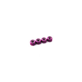 Hiro Seiko 3mm Alloy Nylon Nut (S_Size)  [Purple] ( 4...