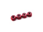 Hiro Seiko 3mm Alloy Nylon Nut (S_Size)  [Red] ( 4 pcs) / HS-69853