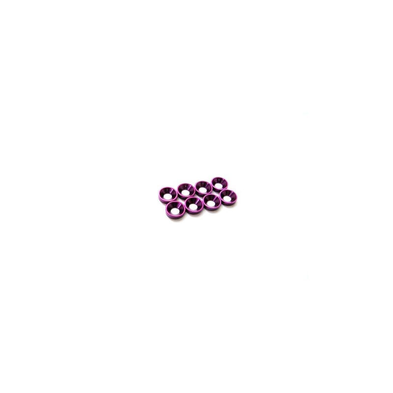 Hiro Seiko 3mm Alloy Countersunk Washer (S-Size) [Purple] ( 8 pcs) / HS-69881