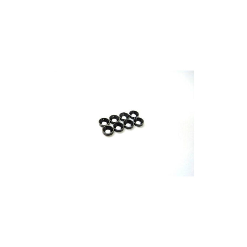 Hiro Seiko 3mm Alloy Countersunk Washer (S-Size) [Black] ( 8 pcs) / HS-69883