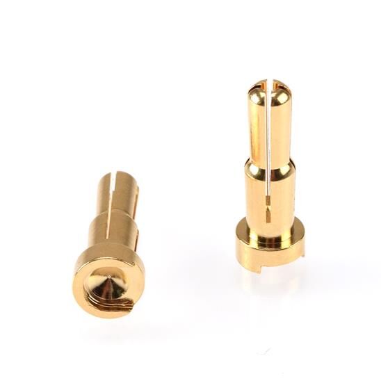 RUDDOG 4/5mm Dual Bullet Gold Plug Male (2pcs) / RP-0197