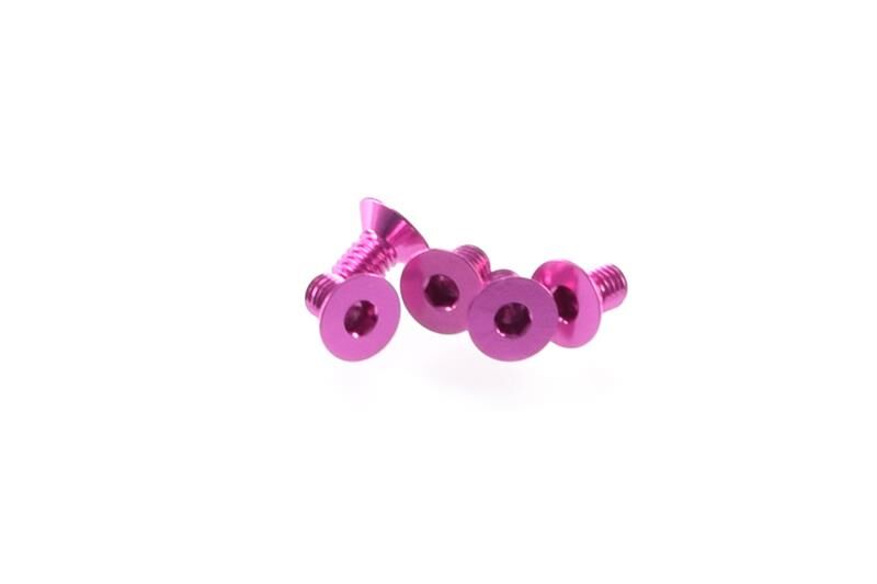 Hiro Seiko Alloy Hex Socket Flat Head Screw M3x5  [Pink] 5pcs / HS-48354