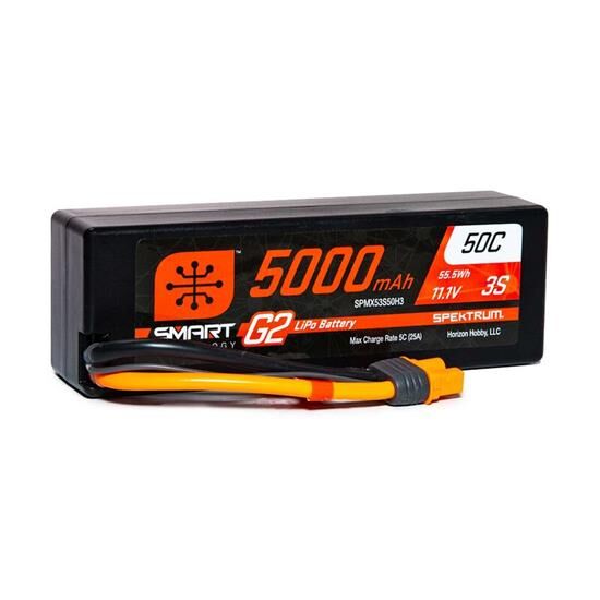 Spektrum Akku 5000mAh 3S 11.1V Smart G2 LiPo 50C Hard Case IC3 / SPMX53S50H3