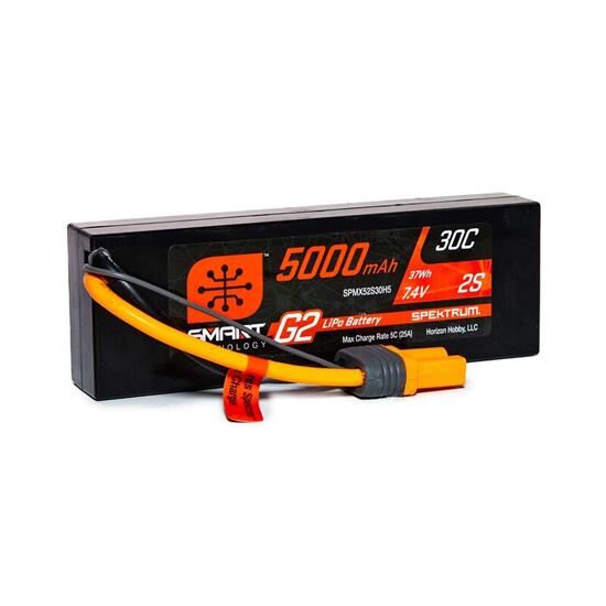 Spektrum Akku 5000mAh 2S 7.4V Smart G2 LiPo 30C Hard Case IC5 / SPMX52S30H5