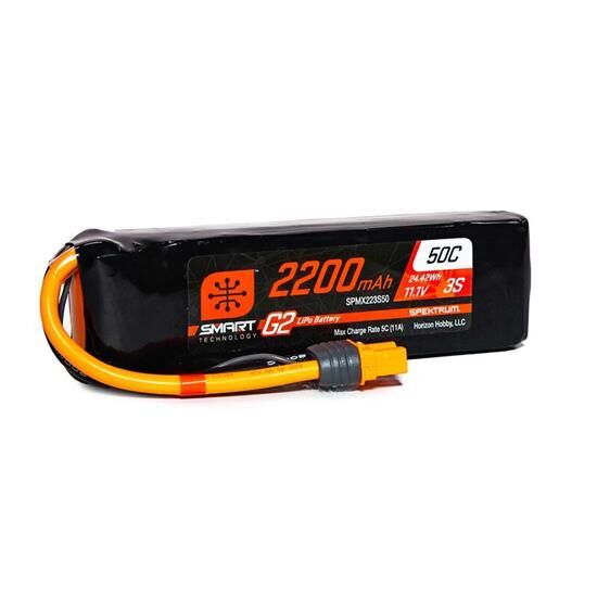 Spektrum Akku 2200mAh 3S 11.1V Smart G2 LiPo 50C IC3 / SPMX223S50
