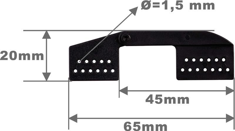 Robbe Modellsport Landeklappen-Scharnier L65mm schwarz Kunststoff 10Stk. / 56000090