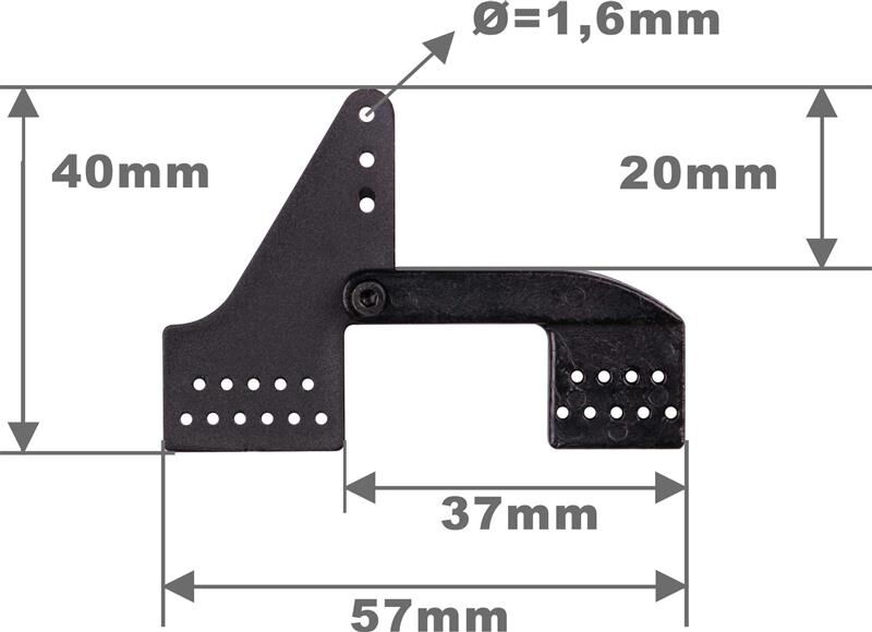 Robbe Modellsport Landeklappen-Scharnier L57mm schwarz Kunststoff 10Stk. / 56000087