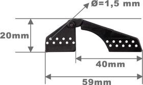 Robbe Modellsport Landeklappen-Scharnier L59mm schwarz...