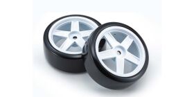 Kyosho Verklebte Reifen Drift FZ02 5-Spoke White 1:10...