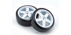 Kyosho Verklebte Reifen Drift FZ02 5-Spoke White 1:10 Fazer 2.0 (2) / K.FATH704WD