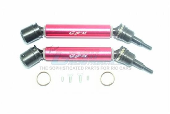 GPM ARRMA BIG ROCK CREW CAB / red Steel+Aluminium Front/Rear CVD Drive Shaft - 8pc set / GPMMAB108FRSR