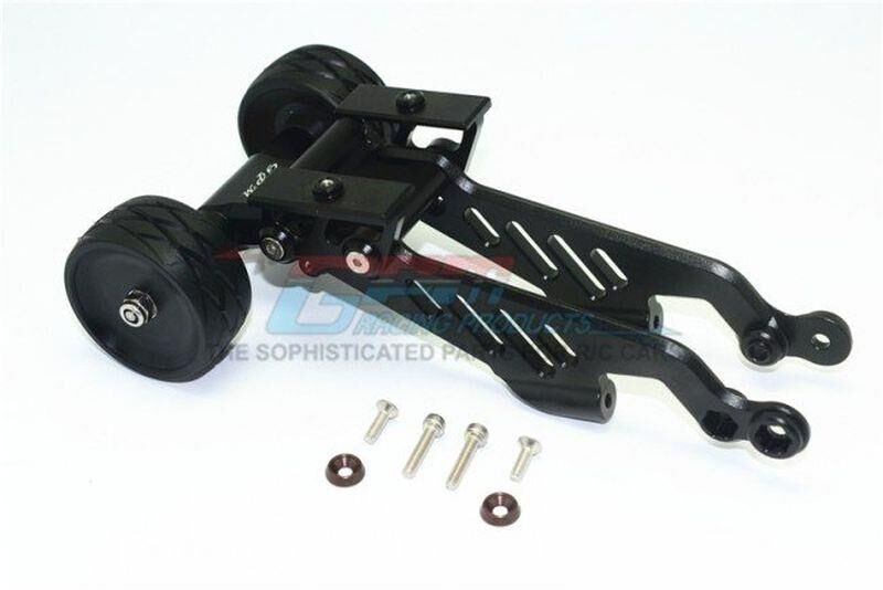 GPM ARRMA 1/8 OUTCAST / BLACK STUNT TRUCK Aluminum Rear Wheelie With Wing Mount - 7pc set / GPMMAO040RBK