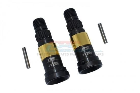 GPM Traxxas XMAXX 8S / black HARDEN STEEL #45 FRONT/REAR CVD JOINT(+12mm)-6PC SET / GPMTXM8+12MM/JTBK