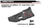 Team Corally Suspension arm stiffener B Lower Front Left Graphite 3mm 1 pc / C-00180-234