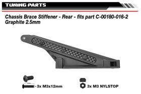 Team Corally Chassis Brace Stiffener Rear fits part C-00180-016 Graphite 2.5mm 2 pcs / C-00180-253