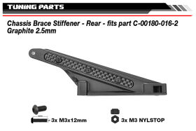 Team Corally Chassis Strebe Stiffener hinten fits part C-00180-016 Graphit 2,5 mm (2 Stück) / C-00180-253
