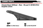 Team Corally Chassis Strebe Stiffener hinten fits part C-00180-016 Graphit 2,5 mm (2 Stück) / C-00180-253