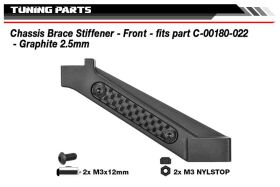 Team Corally Chassis Brace Stiffener Front fits part C-00180-022 Graphite 2.5mm 2 pcs / C-00180-254