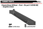 Team Corally Chassis Strebe Stiffener vorn fits part C-00180-022 Graphit 2,5 mm (2 Stück) / C-00180-254