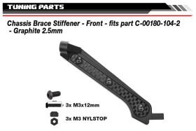Team Corally Chassis Brace Stiffener Front fits part C-00180-104 Graphite 2.5mm 2 pcs / C-00180-255