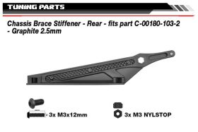 Team Corally Chassis Brace Stiffener Rear fits part C-00180-103 Graphite 2.5mm 2 pcs / C-00180-256