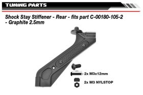 Team Corally Shock Stay Stiffener Rear fits part C-00180-105 Graphite 2.5mm 2 pcs / C-00180-257